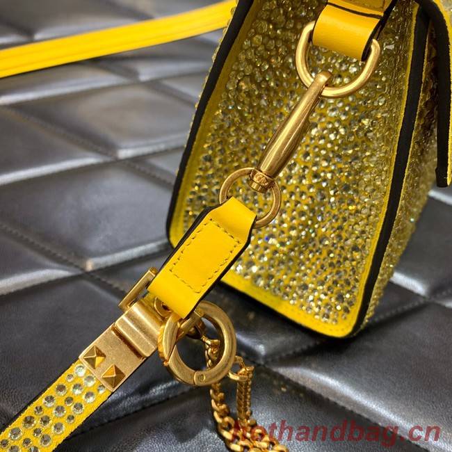 VALENTINO GARAVANI VSLING Shiny diamond Mini totebag XW2B0G9 yellow