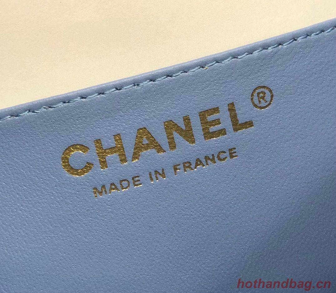 Chanel Classic mini Flap Original Sheepskin Leather Bag 1116 Blue