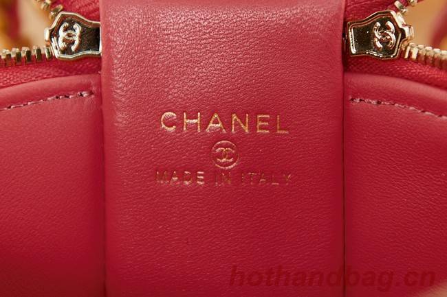 CHANEL VANITY WITH CHAIN Lambskin & Gold-Tone Metal AS2873 Pink