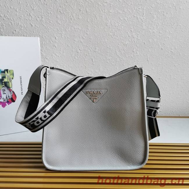 Prada Leather bag with shoulder strap 1BC073 gray