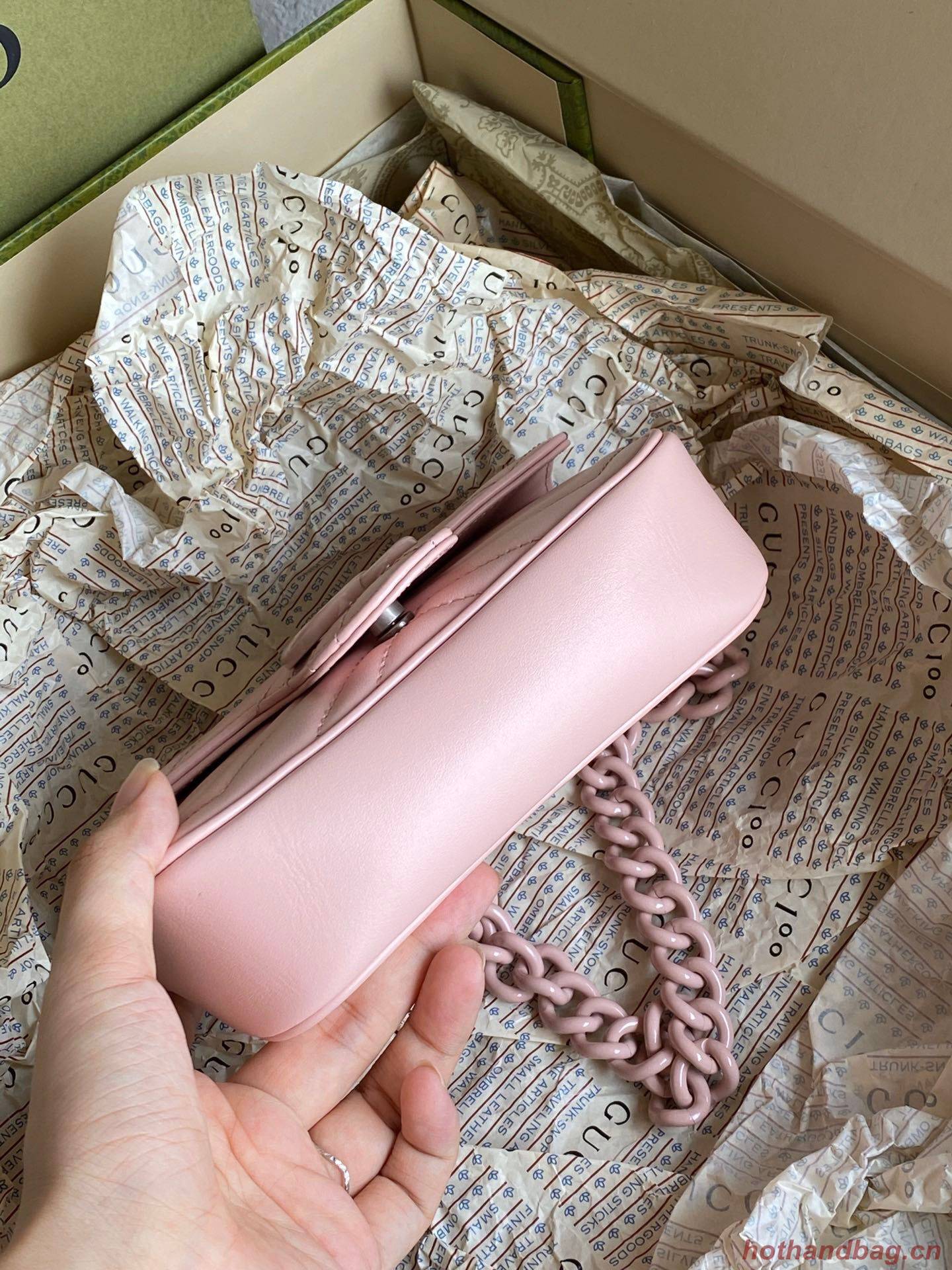 Gucci GG Marmont super mini pink bag 476433 pink chain