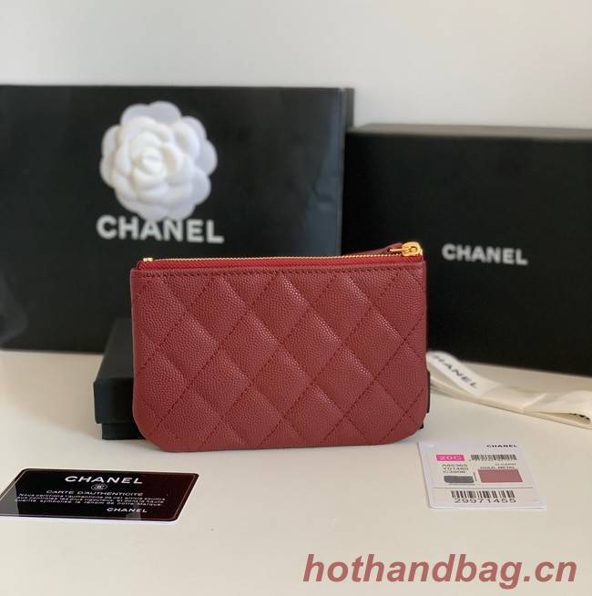 Chanel Calfskin Leather & Gold-Tone Metal A69271 Burgundy