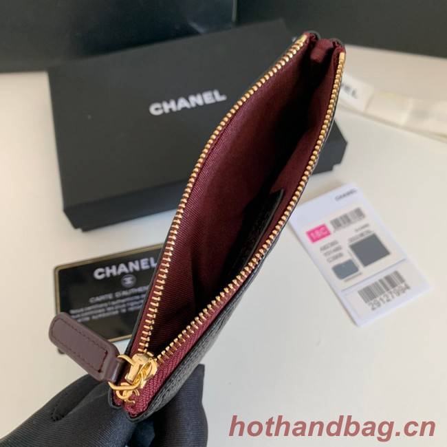 Chanel Calfskin Leather & Gold-Tone Metal A69271 black