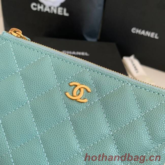 Chanel Calfskin Leather & Gold-Tone Metal A69271 green