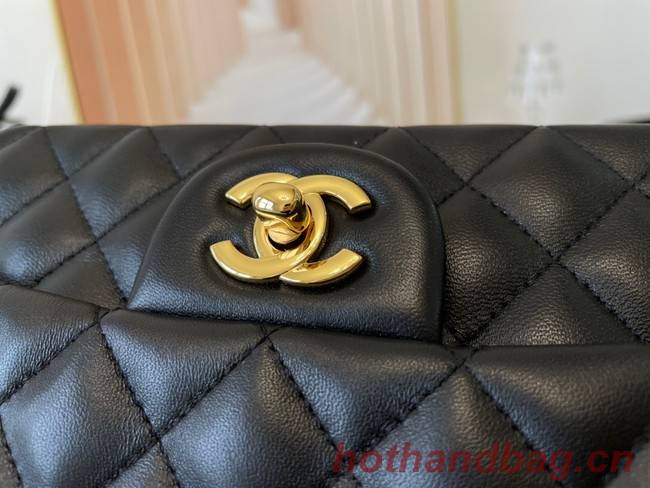 Chanel mini Classic Flap Bag Original Sheepskin Leather A1116 black&Gold-Tone Metal