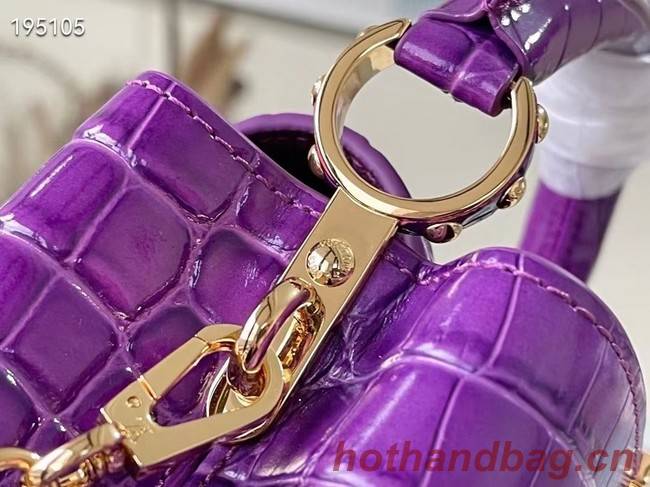 Louis Vuitton crocodile skin CAPUCINES MINI M81190 purple