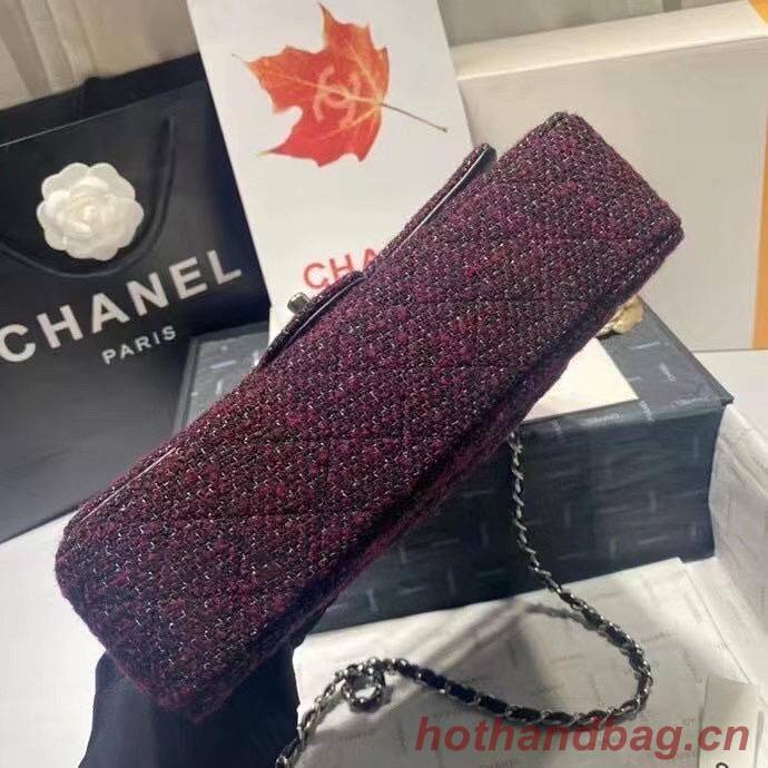 Chanel 2.55 Flap Bag 1112 Wine with Silver Hardware