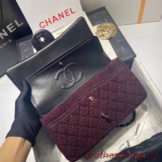 Chanel 2.55 Flap Bag 1112 Wine with Silver Hardware