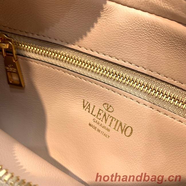 VALENTINO GARAVANI STUD SIGN Calf Leather Hobo bag 1W2B0K69 pink