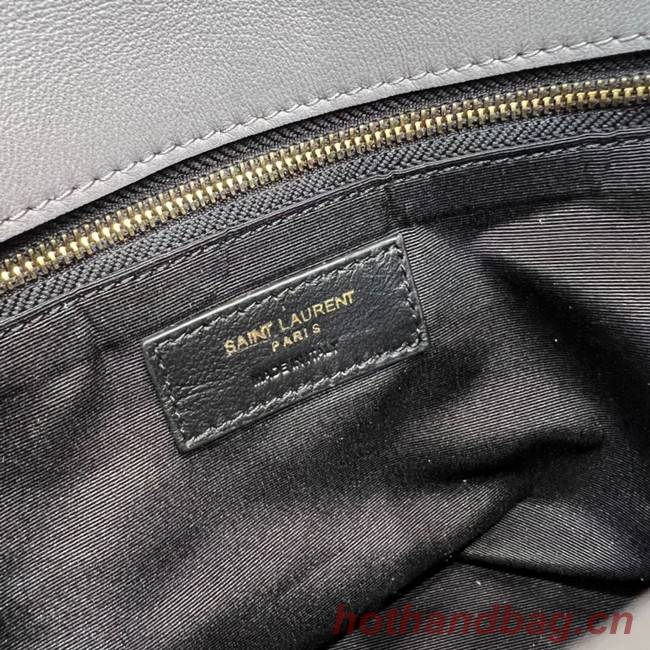 Yves Saint Laurent PUFFER SMALL CHAIN BAG IN QUILTED LAMBSKIN 620333 gray