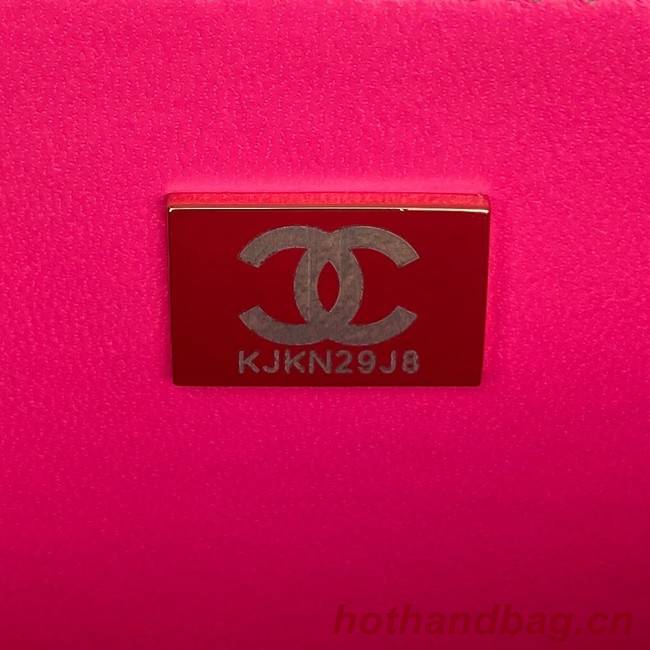 Chanel small FLAP BAG Lambskin & Gold-Tone Metal AS3387 pink