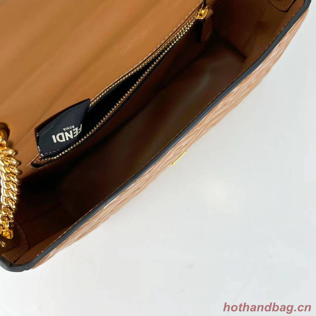 Fendi Baguette nappa leather bag F0881 brown