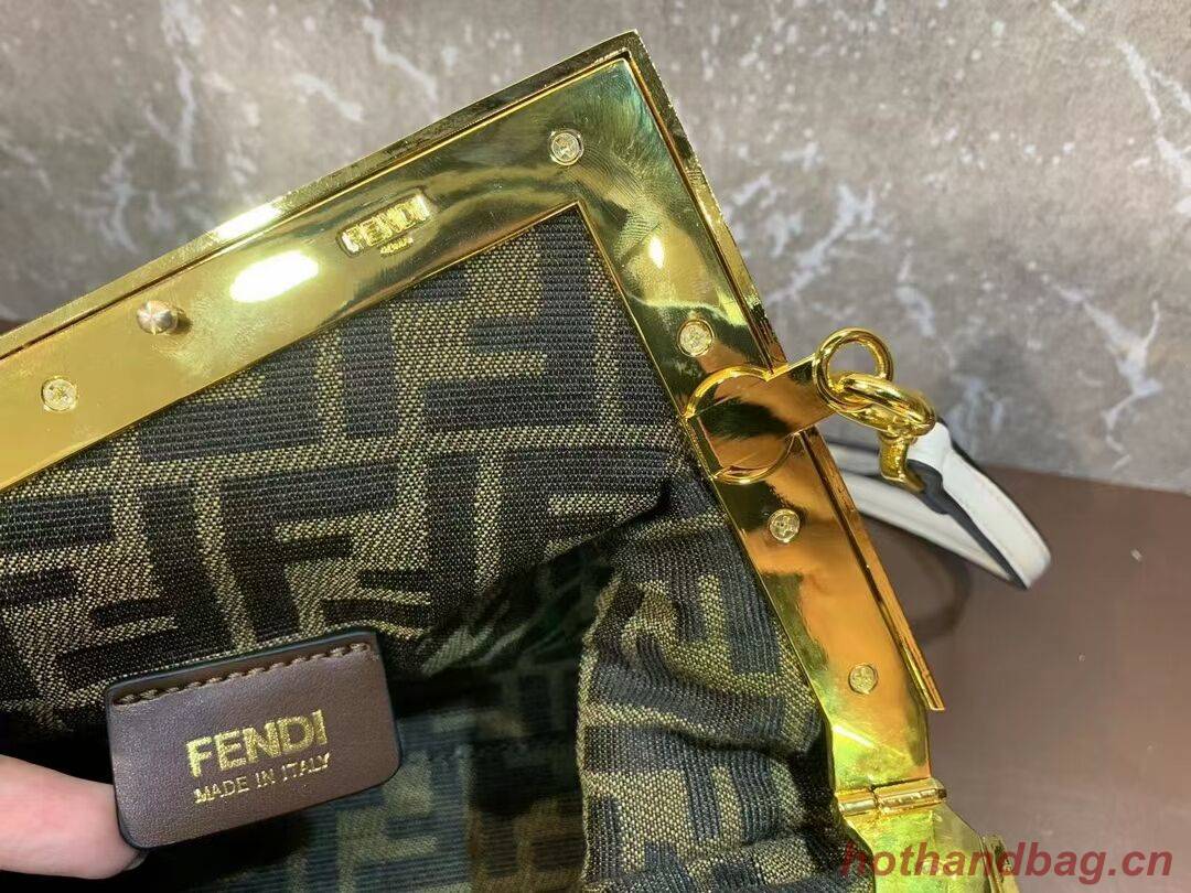 Fendi First Small Mint green leather interlace bag 8BP129A green