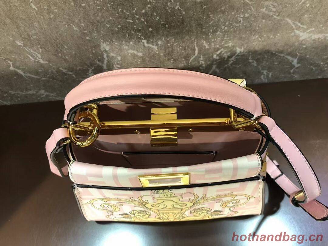 Fendi mini Peekaboo printed silk bag bag F1952 pink