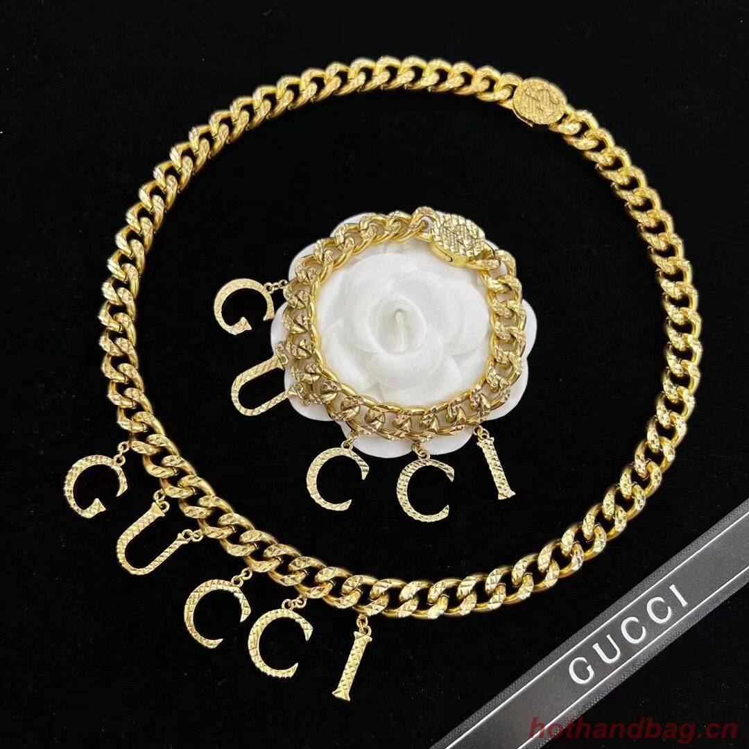 Gucci Necklace & Bracelet GNB8860