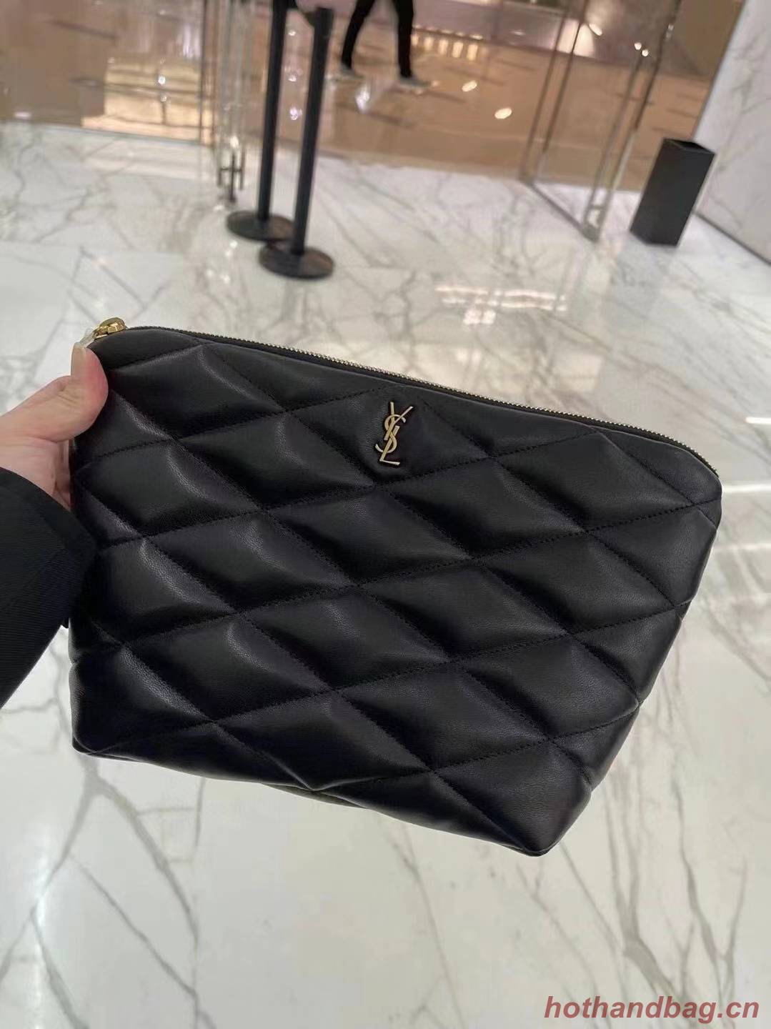 SAINT LAURENT SADE POUCH IN QUILTED LAMBSKIN 6967791 black