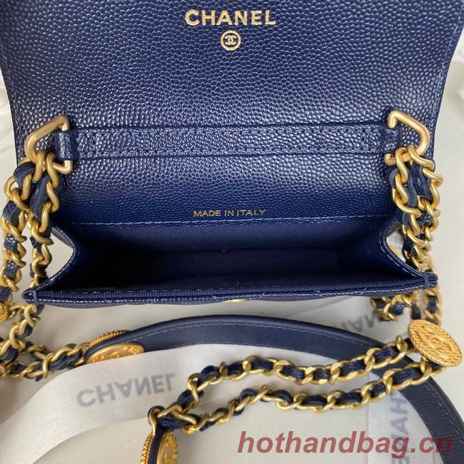 CHANEL CLUTCH WITH CHAIN AP2857 Navy Blue