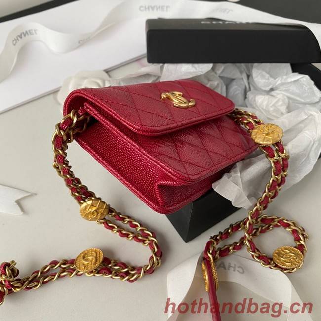 CHANEL CLUTCH WITH CHAIN AP2857 dark red