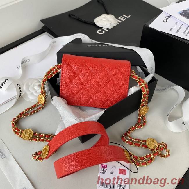 CHANEL CLUTCH WITH CHAIN AP2857 red
