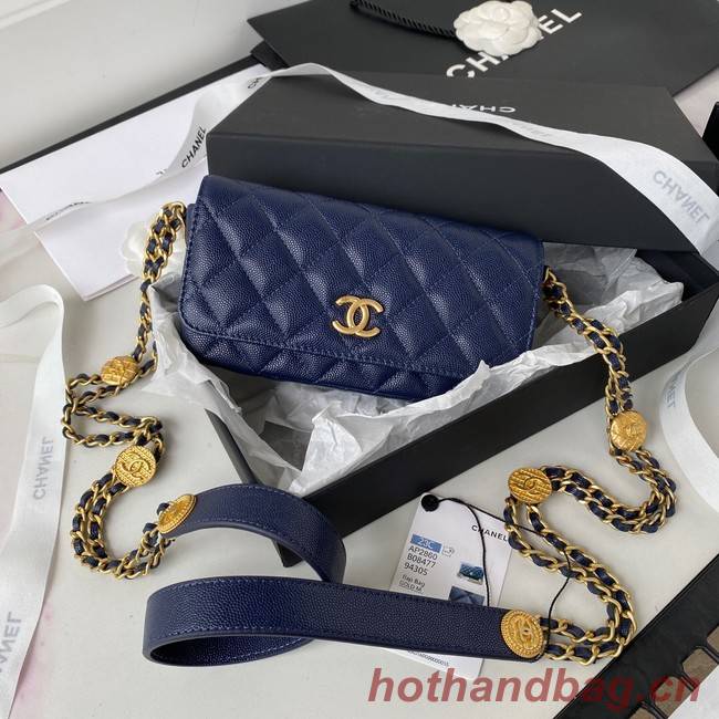 CHANEL CLUTCH WITH CHAIN AP2860 Navy Blue