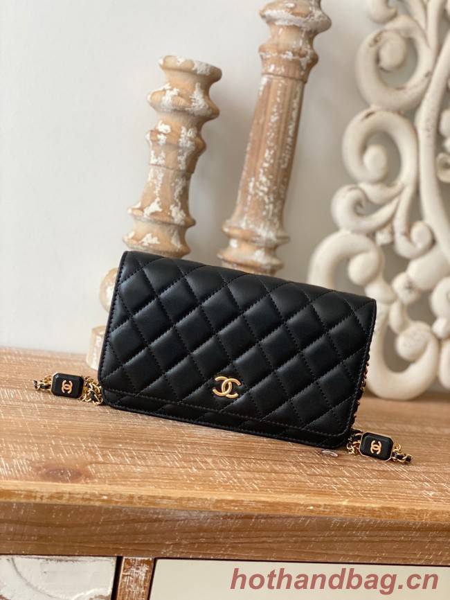 Chanel MINI FLAP BAG Lambskin & Gold-Tone Metal AS0950 black