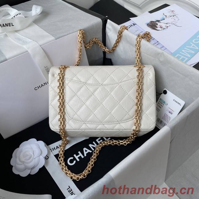 CHANEL CLASSIC WALLET ON CHAIN Calfskin & Gold-Tone Metal AS224 WHITE