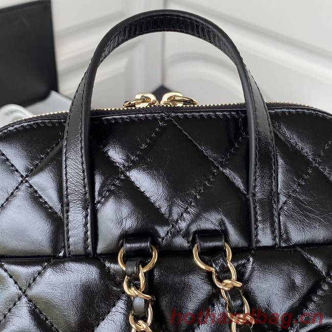 Chanel Lambskin & Gold-Tone Metal Backpack AS3332 black