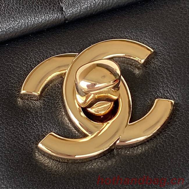 Chanel SMALL FLAP BAG Lambskin Resin & Gold-Tone Metal AS3331 black