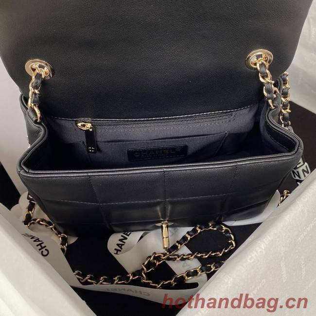 Chanel SMALL FLAP BAG Lambskin Resin & Gold-Tone Metal AS3331 black