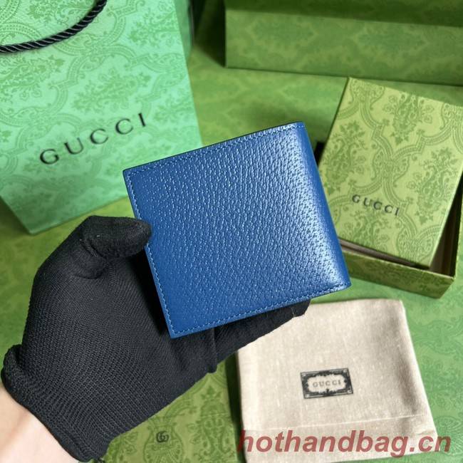 Gucci GG Marmont leather bi-fold wallet 428726 Royal blue