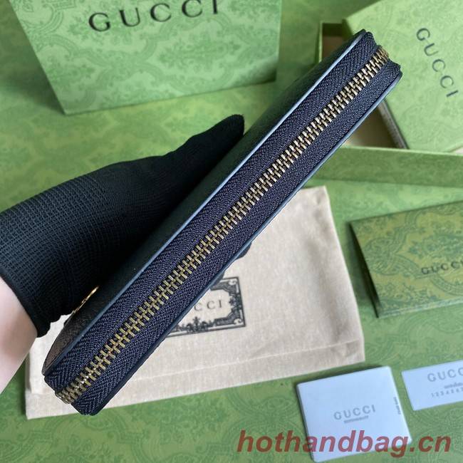 Gucci GG Marmont leather bi-fold zip around wallet 428736 black