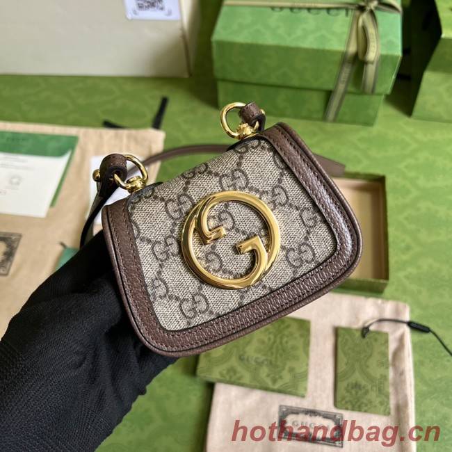 Gucci Blondie card case wallet GG Supreme canvas 698635 brown