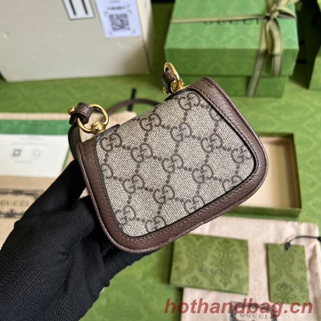 Gucci Blondie card case wallet GG Supreme canvas 698635 brown