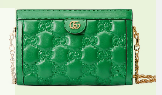 Gucci GG Matelasse leather shoulder bag 702200 Bright green