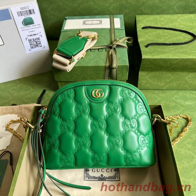 Gucci GG Matelasse leather shoulder bag 702229 Bright green