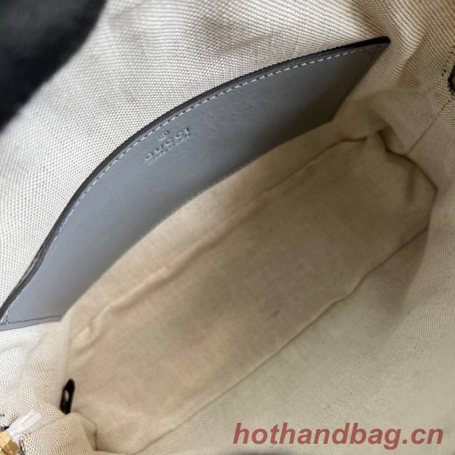 Gucci GG Matelasse leather shoulder bag 702229 Dusty grey