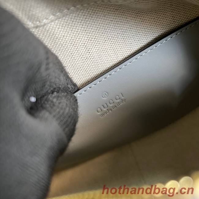 Gucci GG Matelasse leather shoulder bag 702234 Dusty grey