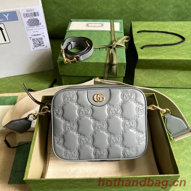 Gucci GG Matelasse leather shoulder bag 702234 Dusty grey