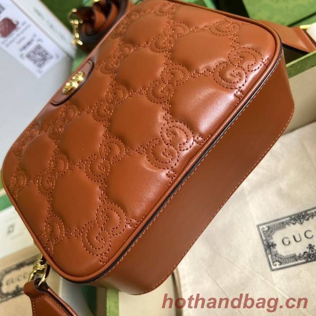 Gucci GG Matelasse leather shoulder bag 702234 Light brown