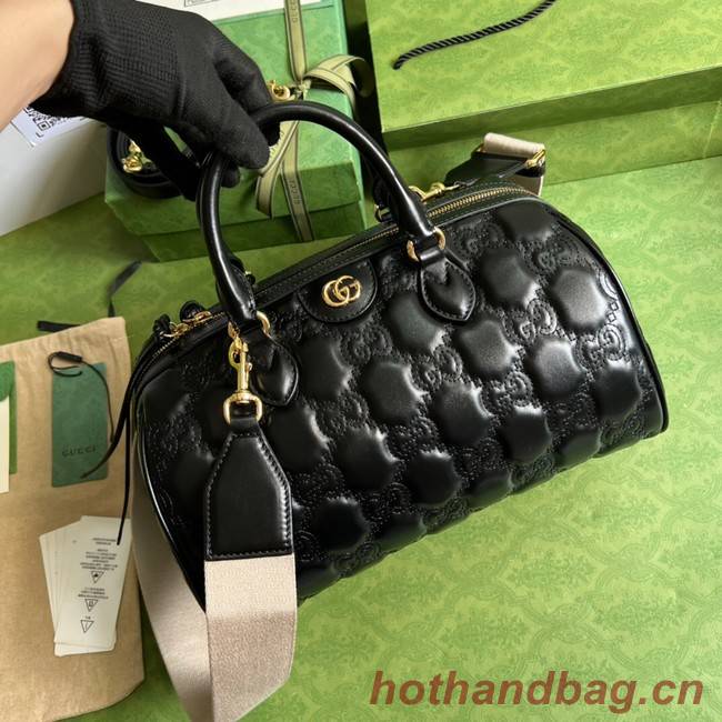 Gucci GG Matelasse leather top handle bag 702242 black