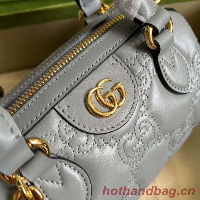 Gucci GG Matelasse leather top handle bag 702251 Dusty grey