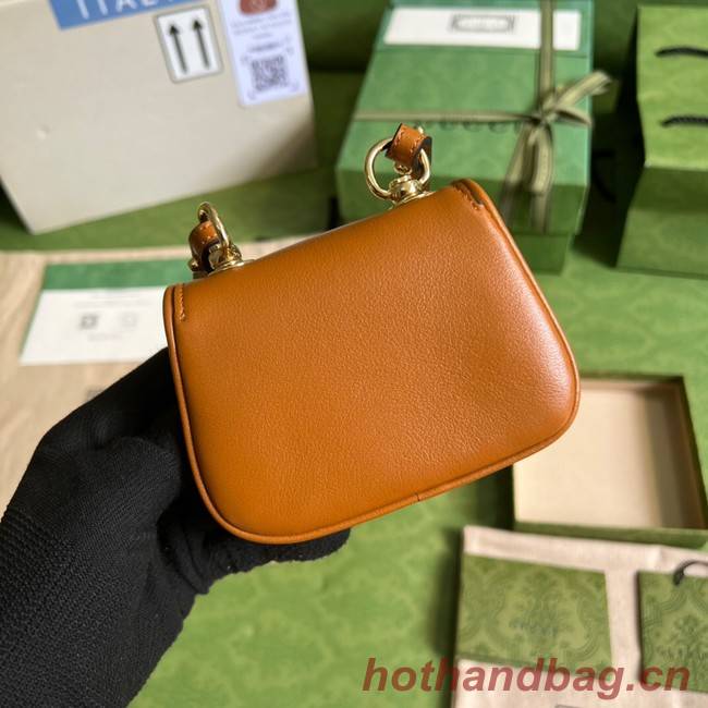 Gucci mini Blondie card case wallet 698635 Dark orange