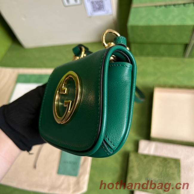 Gucci mini Blondie card case wallet 698635 Emerald green
