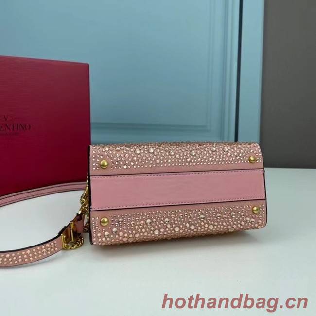 VALENTINO GARAVANI VSLING Shiny diamond Mini totebag XW2B1G9 pink&gold-Tone Metal