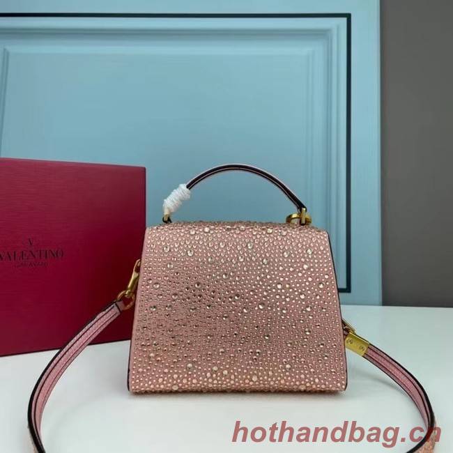 VALENTINO GARAVANI VSLING Shiny diamond Mini totebag XW2B1G9 pink&gold-Tone Metal