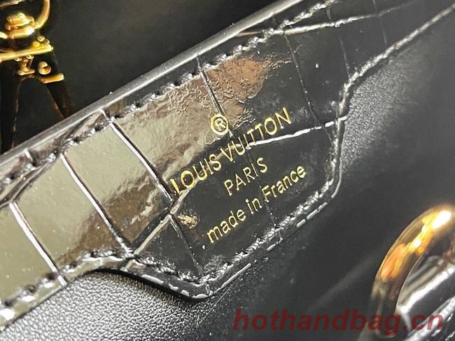 Louis Vuitton crocodile skin CAPUCINES BB M81190 black
