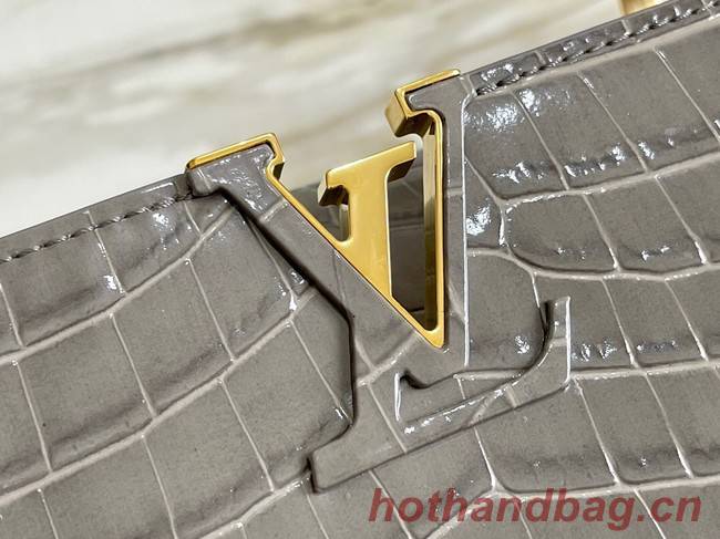 Louis Vuitton crocodile skin CAPUCINES BB M81190 gray