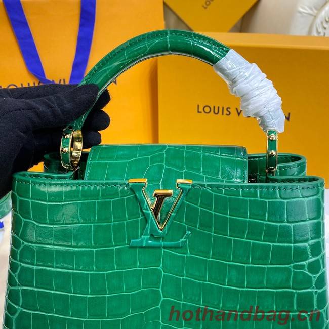 Louis Vuitton crocodile skin CAPUCINES BB M81190 green