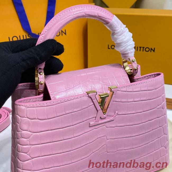 Louis Vuitton crocodile skin CAPUCINES BB M81190 pink