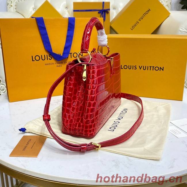 Louis Vuitton crocodile skin CAPUCINES BB M81190 red